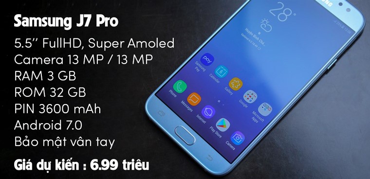 Cấu hình mạnh mẽ của Samsung J7 Pro